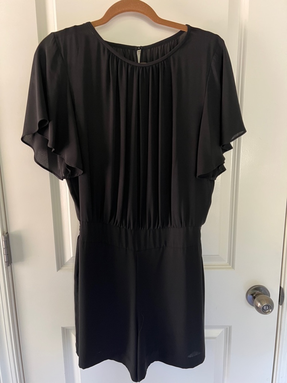 White House Black Market Black Sleeveless Short Jumpsuit